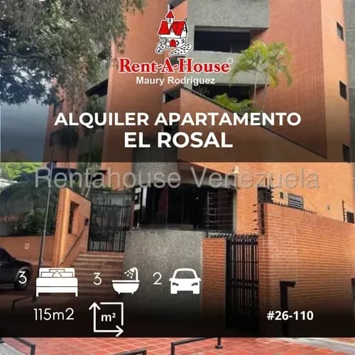 En Alquiler Apartamento Amoblado En El Rosal Mr 26-110