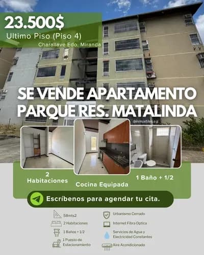Apartamento En Parque Residencial Matalinda 3a1 En Charallave