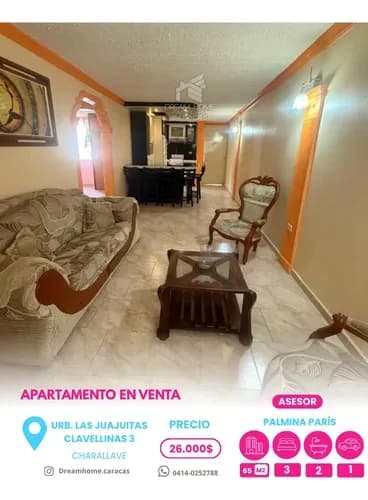 En Venta Apartamento En Charallave Urb. Las Juajuitas - Clavellinas 3