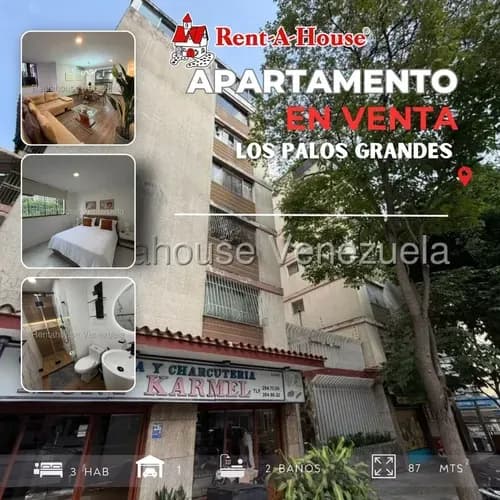 Venta Apartamento Los Palos Grandes 87m2 3h 2b 1p