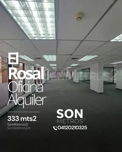 Oficina Alquiler El Rosal 333 Mts2 Incluye Tiempo De Gracia Condominio Y 8 Puestos De Estacionamiento. Sonmetros2