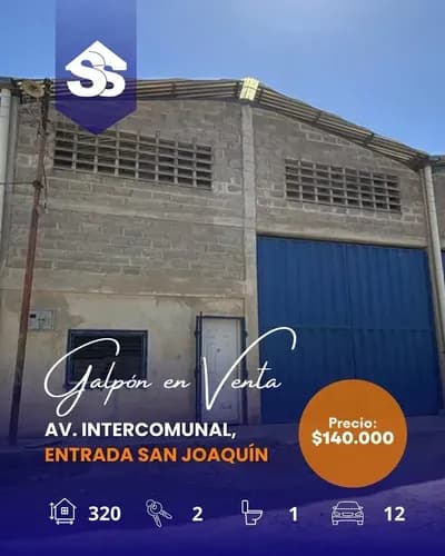 Código: L. V-003 Inmobiliass. Coloca A La Venta... Galpón De 320 M2 Ubicado En La Av. Intercomunal Turmero.