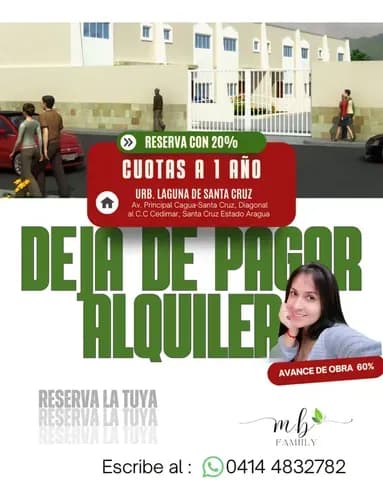 Venta De Casas En Cagua - Santa Cruz