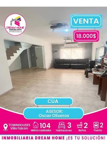 Townhouses En Venta Urb. Villa Falcón Cúa