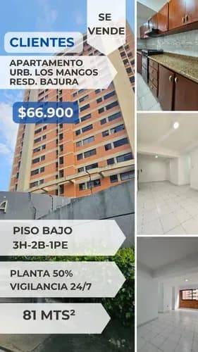 En Venta Apartamento A Remodelar Urb. Los Mangos-valencia* *81 M2 Distribuidos En:* *piso Bajo* Habitaciones 3 2 Baños 1 Estacionamiento . An