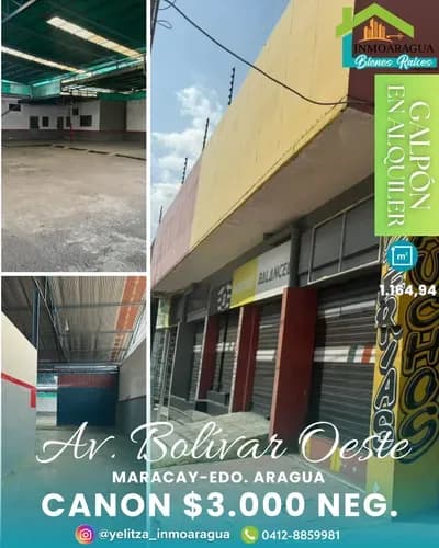 Alquiler De Galpón/ Av. Bolívar, Maracay/ Yp1390