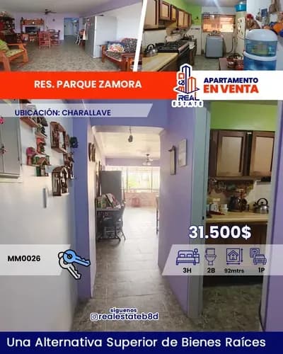 Apartamento En Venta Res. Parque Zamora - Charallave.