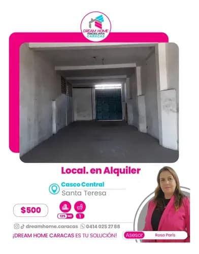 Local Comercial En Alquiler En Santa Teresa Del Tuy - Casco Central