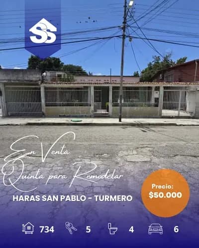 Código: L. V-003 En Venta Quinta Para Remodelar En Haras San Pablo ¡potencial Ilimitado! Urbanismo Privado - Precio: $50,000 (se Acepta Financiamiento) Superficie Total 734 M2!!!
