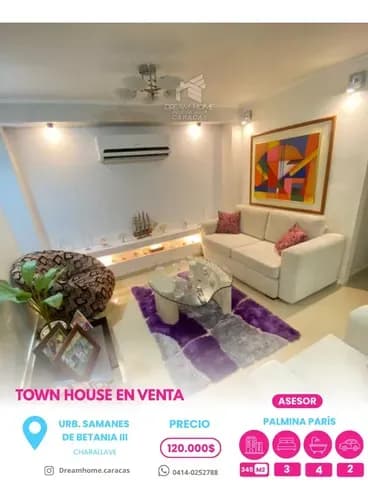Town House En Venta En Charallave Urb. Samanes De Betania 3