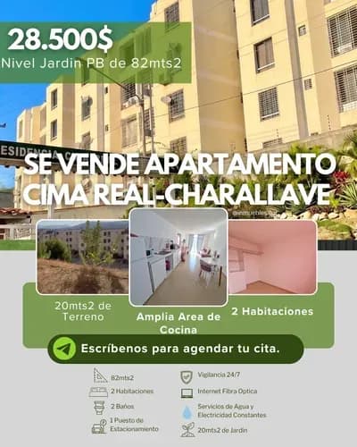 Apartamento En Cima Real Nivel Jardin En Charallave