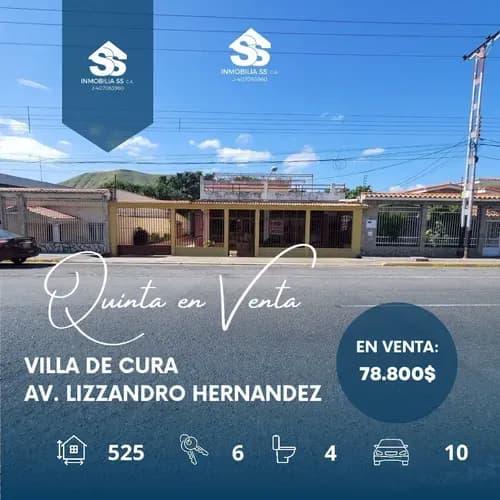 Se Vende Quinta - Villa De Cura - Av. Lizzandro Hernández