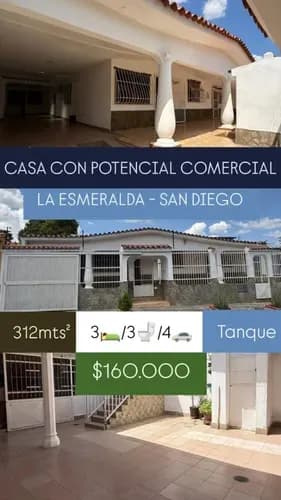 Tre009 Solo Clientes Casa Quinta En Venta Con Potencial Comercial San Diego- La Esmeralda (al Lado De La Av Don Julio Centeno)