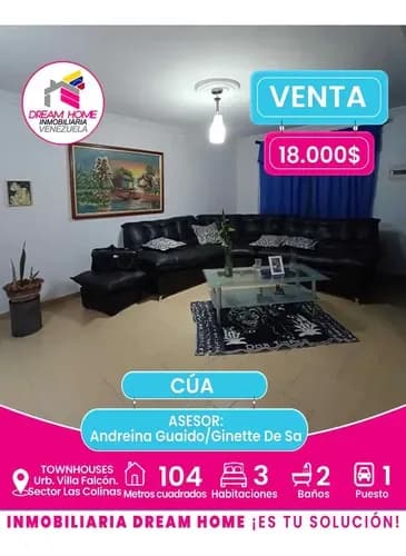 Townhouses En Venta Urb. Villa Falcón. Sector Las Colinas Cúa