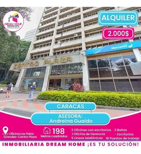 Oficina En Alquiler Los Palos Grandes-centro Plaza-caracas