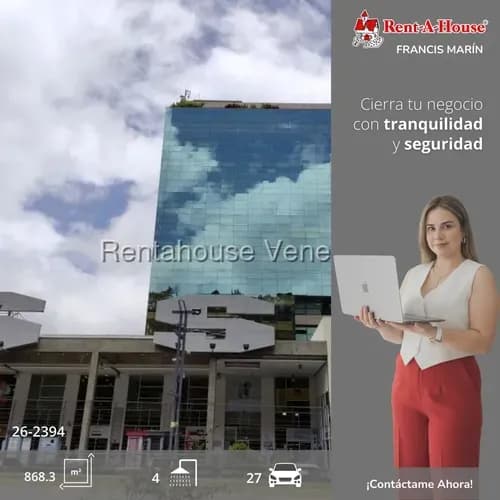 Oficina De 868 M2 En C.c. Express Macaracuay: Operatividad Total 24/7 #26-2394