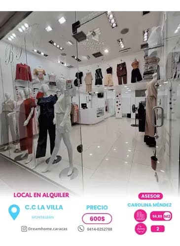 Local Comercial En Alquiler Ubicado En El Centro Comercial La Villa En Montalban Del Municipio Libertador.