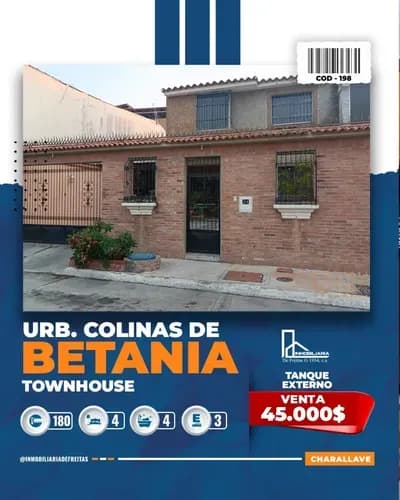 Se Vende Townhouse En Urbanización Colinas De Betania. Charallave