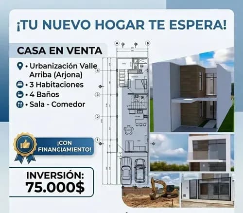 Proyecto Con Financiamiento Urbanismo Privado Valle Arriba Vigilancia 24 Horas Se Entrega Pintada Cableada Tomas Piso De Porcelanato Puertas Internas Y Principal Se Emtrega En 6 Meses Financiamiento