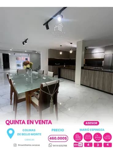 En Venta Quinta De Dos Niveles En Colinas De Bello Monte
