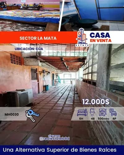 Casa A Venta Sector La Mata / Cúa