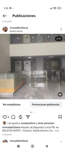 Alquiler Deposito/local Pb. En Boleita Norte - Caracas. Salida Directo A La Cota Mil. Calle Ciega. Torre Tecnoavila . 102,50mt2. Con Salida De Montacarga. 2 Puesto De Estacionamiento 2 Baños 1 C