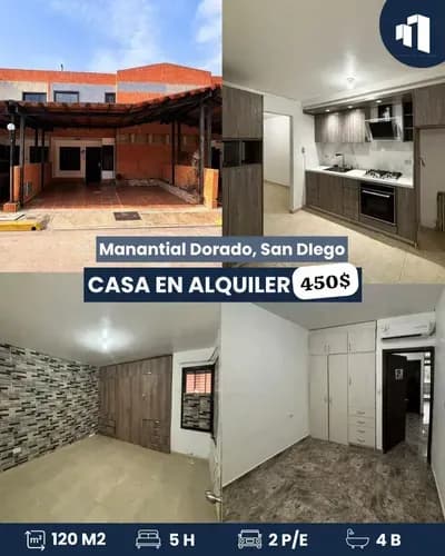 Amplia Y Confortable Casa De 5 Habitaciones Con Cocina Equipada, Dos Puestos Techados Y Pozo Propio Residencias Manantial Dorado, Municipio San Diego Yg-mg