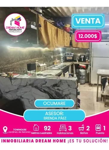 Townhouse En Venta Jardines De Betania Ocumare Del Tuy