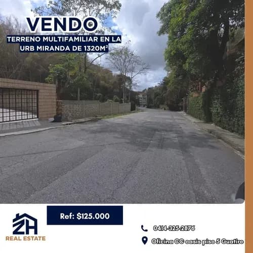 Terreno Con Potencial Multifamiliar En Urb. Miranda.*ubicado En Una De Las Zonas Más Exclusivas Del Municipio Sucre, Esta Parcela Ofrece Versatilidad Y Tranquilidad Para Tu Próximo Proyecto. Super