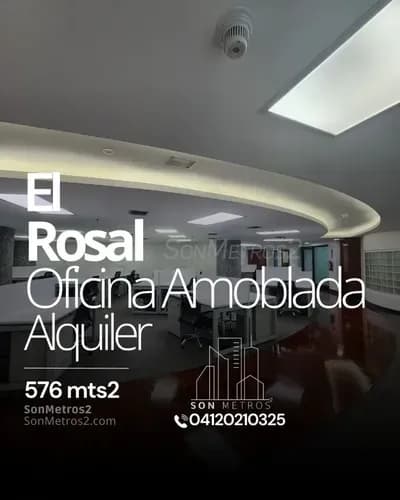 Oficina Amoblada Alquiler El Rosal 576 Mts2 Condominio Incluido. Sonmetros2 B-9qnx 0106