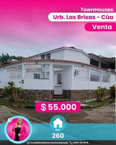 Townhouses En Venta Urb. Las Brisas Cúa