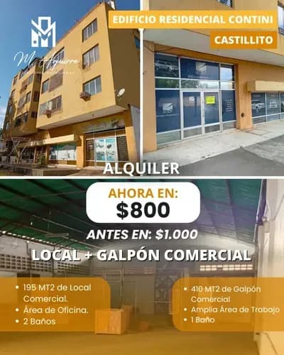 Local + Galpón En Alquiler, Edificio Residencial Contini, Sector Castillito, Puerto Ordaz