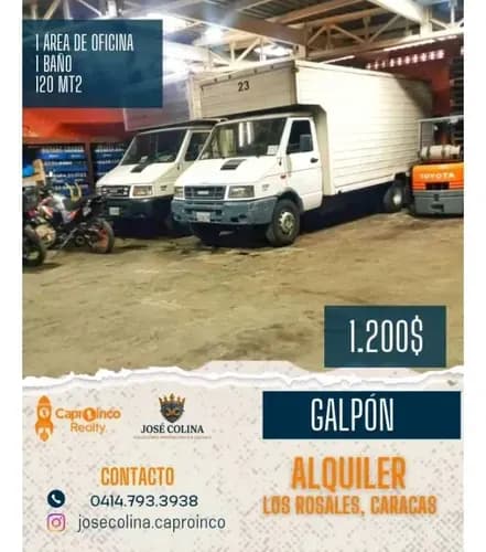 Gran Oportunidad! Galpón En Alquiler De 120 M² En Los Rosales, Caracas