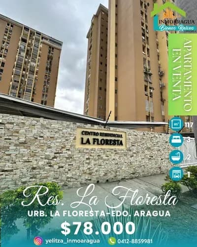 Hermoso Apartamento Piso Alto En Venta / La Floresta, Maracay/ Yp1390