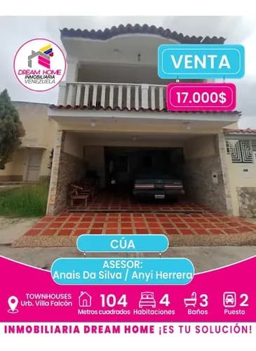 Townhouses En Venta Urb. Villa Falcón Cúa