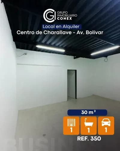 Se Alquila Local Comercial 30m2 Centro Charallave- Av. Bolívar 1574