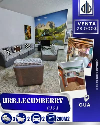 Casa Urbanización Lecumberry Cua Edo. Miranda