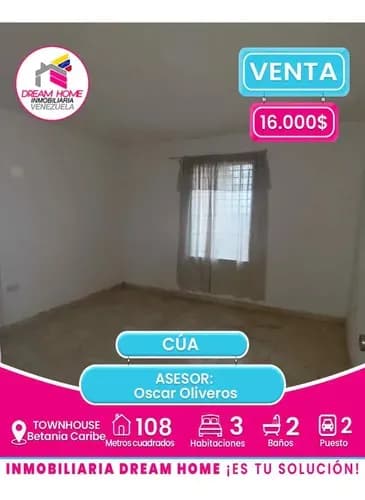 Townhouse En Venta Betania Caribe Cúa