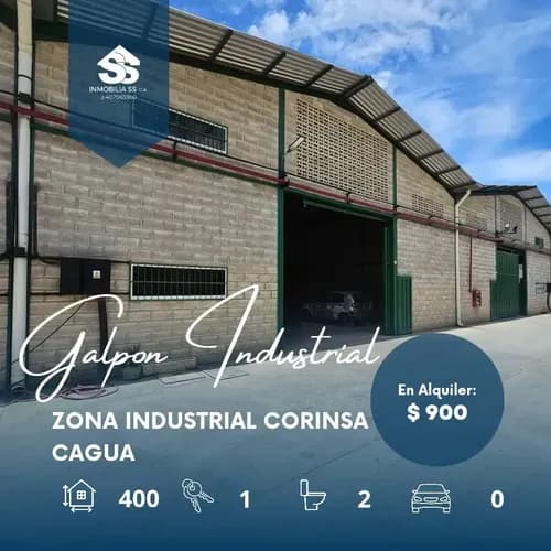 Código: C. V-002 Galpón En Alquiler - Cagua, Zona Industrial De Corinsa.