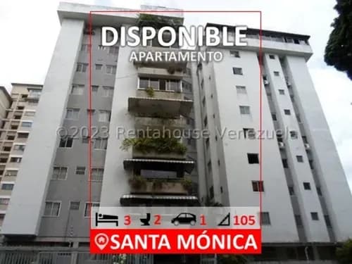 Santa Mónica, 3 Habitaciones, 2 Baños, 1 Estacionamiento, Piso 7, 105 Mts2 Construcción