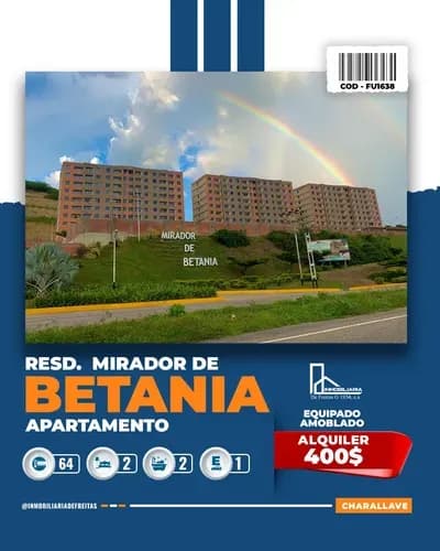 Apartamento En Alquiler En Res. Mirador De Betania. Charallave