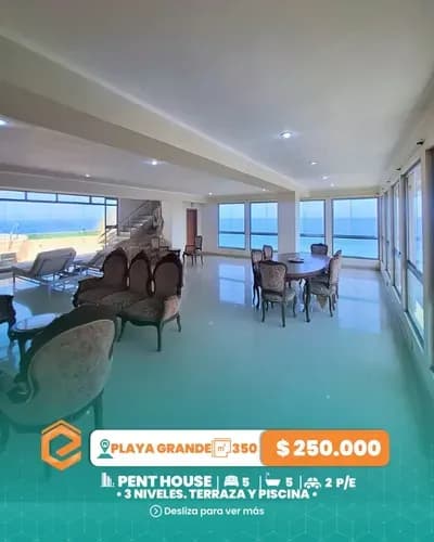 El Pent House Mas Prestigioso Y Exclusivo De Playa Grande. Cuenta Con Terraza, Piscina Propia, Tres Niveles Y Hermosa Vista Panorámica Al Mar. En La Mejor Residencia