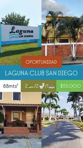 Tre009 Solo Clientesoportunidad De Inversión Townhouse En Laguna Club Residencial, San Diego Sector Los Jarales.