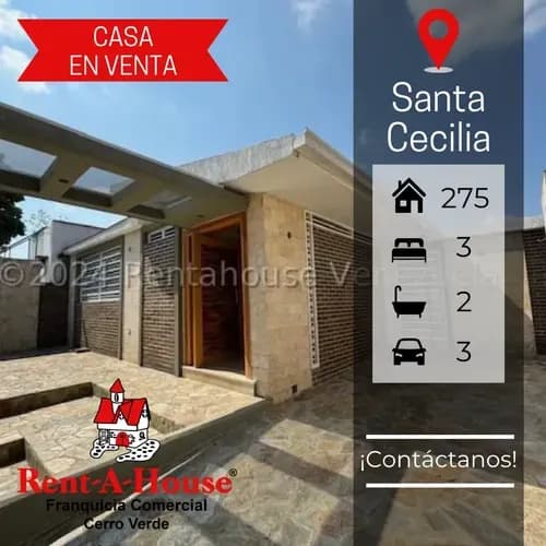 En Venta Exclusiva Casa De Una Sola Planta Ubicada En Santa Cecilia #24-21399