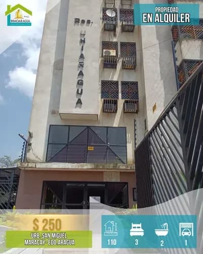 Se Alquila Apartamento/resd Uniaragua Urb San Miguel Maracay/pg1112