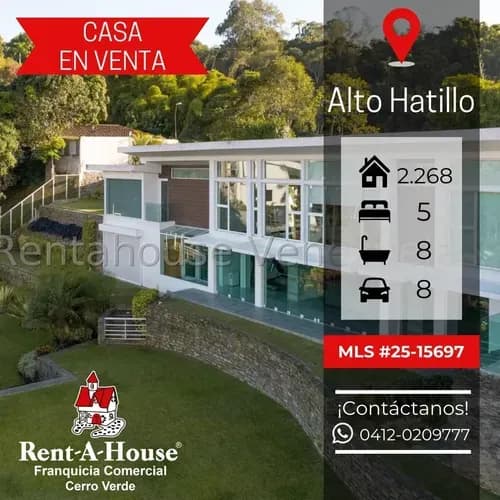 En Venta Espectacular Y Amplia Casa Moderna En Alto Hatillo Mls 26-15976