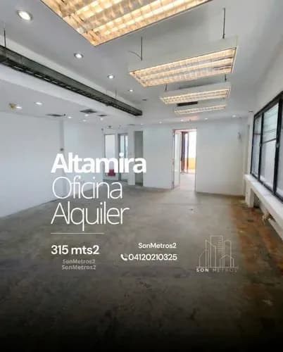 Oficina Alquiler Altamira 315 Mts2. Incluido El Condominio. Canon Posibilidad De Pago Bcv. Sonmetros2