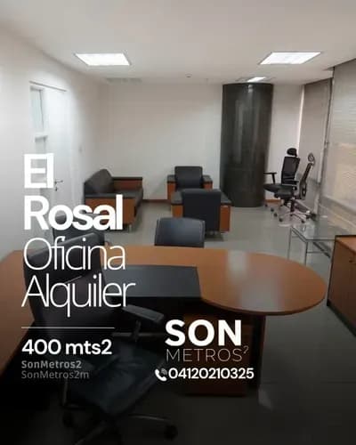 Oficina Amoblada Alquiler El Rosal 400 Mts2. Sonmetros2