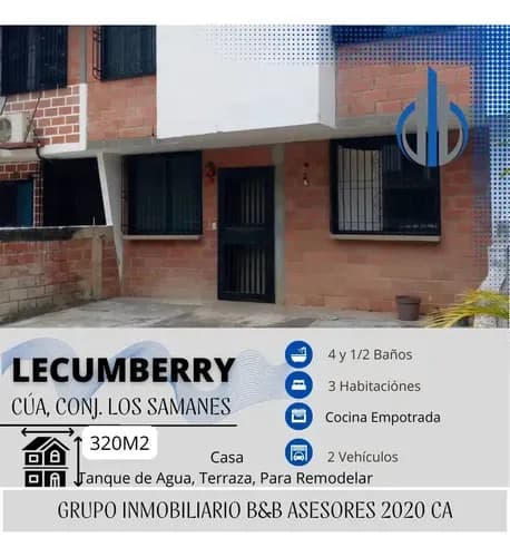 Townhouse Urbanización Los Samanes De Lecumberry