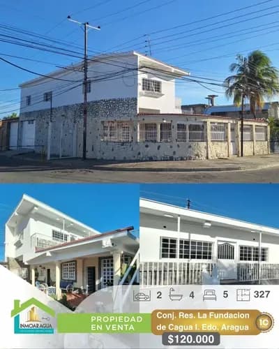 Quinta De Esquina Con Anexo/ Cagua, La Fundación Cagua I/ Yp1390